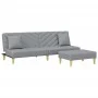 2-seater sofa bed with pillows and stool in light gray fabric by , Sofas - Ref: Foro24-3216255, Price: 312,57 €, Discount: %