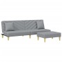 2-Sitzer-Schlafsofa mit Kissen und Hocker aus hellgrauem Stoff von , Sofas - Ref: Foro24-3216255, Preis: 300,84 €, Rabatt: %