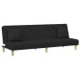 Sofá cama de 2 plazas con almohadas y taburete tela negro de , Sofás - Ref: Foro24-3216257, Precio: 312,57 €, Descuento: %