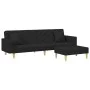 2-seater sofa bed with pillows and black fabric stool by , Sofas - Ref: Foro24-3216260, Price: 341,81 €, Discount: %