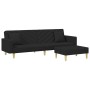 2-Sitzer-Schlafsofa mit Kissen und schwarzem Stoffhocker von , Sofas - Ref: Foro24-3216260, Preis: 338,59 €, Rabatt: %