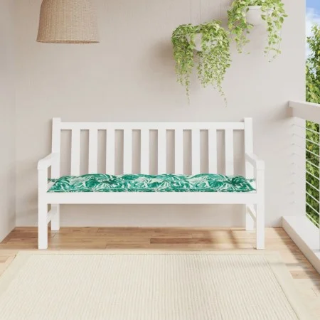 Gartenbankkissen Oxford-Stoff mit Blattdruck, 150 x 50 x 7 cm von , Kissen für Stühle und Sofas - Ref: Foro24-378972, Preis: ...