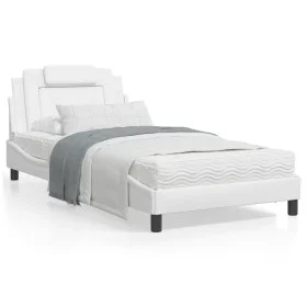 Bed with white synthetic leather mattress 100x200 cm by , Beds and slatted bases - Ref: Foro24-3208776, Price: 332,34 €, Disc...