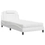 Bed with white synthetic leather mattress 100x200 cm by , Beds and slatted bases - Ref: Foro24-3208776, Price: 332,18 €, Disc...