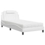 Bett mit weißer Kunstledermatratze 100x200 cm von , Betten und Lattenroste - Ref: Foro24-3208776, Preis: 303,20 €, Rabatt: %