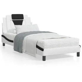 Bed with black and white synthetic leather mattress 90x200 cm by , Beds and slatted bases - Ref: Foro24-3208774, Price: 290,4...
