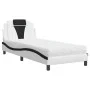Bed with black and white synthetic leather mattress 90x200 cm by , Beds and slatted bases - Ref: Foro24-3208774, Price: 290,4...