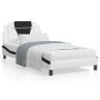 Bett mit schwarz-weißer Kunstledermatratze 100x200 cm von , Betten und Lattenroste - Ref: Foro24-3208781, Preis: 294,85 €, Ra...