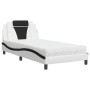 Bett mit schwarz-weißer Kunstledermatratze 100x200 cm von , Betten und Lattenroste - Ref: Foro24-3208781, Preis: 294,85 €, Ra...