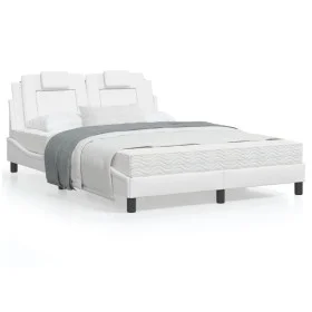 Bed with white synthetic leather mattress 120x200 cm by , Beds and slatted bases - Ref: Foro24-3208783, Price: 363,80 €, Disc...