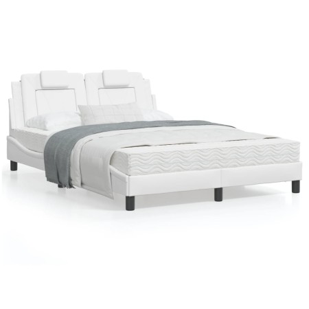 Bett mit weißer Kunstledermatratze 120x200 cm von , Betten und Lattenroste - Ref: Foro24-3208783, Preis: 377,17 €, Rabatt: %