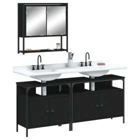 Juego de muebles de baño 3 pzas madera contrachapada negro de , Muebles de baño - Ref: Foro24-3214665, Precio: 165,61 €, Desc...