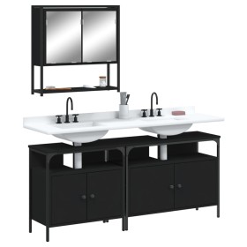 Juego de muebles de baño 3 pzas madera contrachapada negro de , Muebles de baño - Ref: Foro24-3214665, Precio: 168,12 €, Desc...