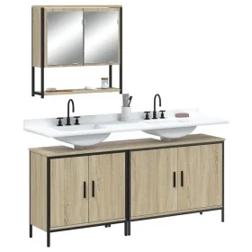 Set de muebles de baño 3 pzas madera contrachapada roble Sonoma de , Muebles de baño - Ref: Foro24-3214671, Precio: 163,05 €,...