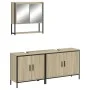 Set de muebles de baño 3 pzas madera contrachapada roble Sonoma de , Muebles de baño - Ref: Foro24-3214671, Precio: 163,05 €,...