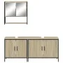 Set de muebles de baño 3 pzas madera contrachapada roble Sonoma de , Muebles de baño - Ref: Foro24-3214671, Precio: 163,05 €,...