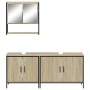 Sonoma oak plywood 3-piece bathroom furniture set by , Bathroom furniture - Ref: Foro24-3214671, Price: 173,88 €, Discount: %