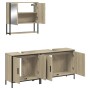 Sonoma oak plywood 3-piece bathroom furniture set by , Bathroom furniture - Ref: Foro24-3214671, Price: 173,88 €, Discount: %