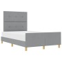 Estructura de cama con cabecera Gris claro 120 x 190 cm tela