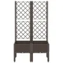 Planter with brown PP trellis 80x40x142 cm by , Pots and planters - Ref: Foro24-367925, Price: 80,42 €, Discount: %