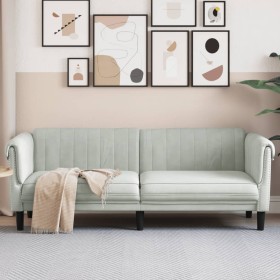 3-Sitzer-Sofa aus hellgrauem Samt von , Sofas - Ref: Foro24-372585, Preis: 224,62 €, Rabatt: %