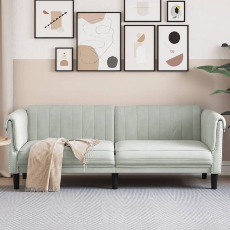 3-Sitzer-Sofa aus hellgrauem Samt von , Sofas - Ref: Foro24-372585, Preis: 224,62 €, Rabatt: %