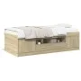 Lounger with Sonoma oak engineered wood drawers 100x200 cm by , Beds and slatted bases - Ref: Foro24-3280239, Price: 200,33 €...
