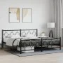 Black metal headboard and footboard bed frame 193x203 cm by , Beds and slatted bases - Ref: Foro24-376250, Price: 138,50 €, D...