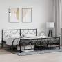 Estructura de cama cabecero y estribo metal negro 193x203 cm de , Camas y somieres - Ref: Foro24-376250, Precio: 140,51 €, De...