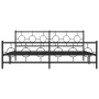 Black metal headboard and footboard bed frame 193x203 cm by , Beds and slatted bases - Ref: Foro24-376250, Price: 138,50 €, D...