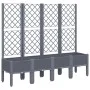 Planter with gray PP trellis 160x40x142 cm by , Pots and planters - Ref: Foro24-367931, Price: 123,14 €, Discount: %