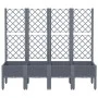 Planter with gray PP trellis 160x40x142 cm by , Pots and planters - Ref: Foro24-367931, Price: 123,14 €, Discount: %