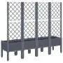 Planter with gray PP trellis 160x40x142 cm by , Pots and planters - Ref: Foro24-367931, Price: 123,14 €, Discount: %
