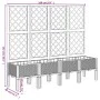 Planter with gray PP trellis 160x40x142 cm by , Pots and planters - Ref: Foro24-367931, Price: 123,14 €, Discount: %