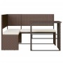 L-shaped garden sofa with table and brown PE rattan cushions by , Outdoor sofas - Ref: Foro24-362346, Price: 230,19 €, Discou...