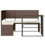 Sofá de jardín en forma de L con mesa y cojines ratán PE marrón de , Sofás de exterior - Ref: Foro24-362346, Precio: 226,62 €...