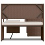 L-förmiges Gartensofa mit Tisch und braunen PE-Rattankissen von , Outdoor-Sofas - Ref: Foro24-362346, Preis: 230,19 €, Rabatt: %