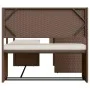 Sofá de jardín en forma de L con mesa y cojines ratán PE marrón de , Sofás de exterior - Ref: Foro24-362346, Precio: 226,62 €...