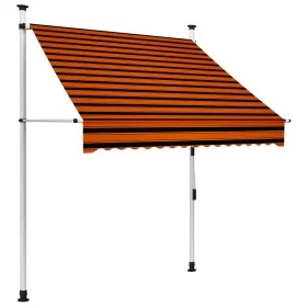 Retractable manual awning in orange and brown, 150 cm. by vidaXL, Awnings - Ref: Foro24-145835, Price: 70,82 €, Discount: %