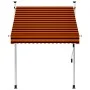 Retractable manual awning in orange and brown, 150 cm. by vidaXL, Awnings - Ref: Foro24-145835, Price: 70,82 €, Discount: %