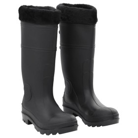 Botas de agua con calcetines extraíbles negro número 39 PVC