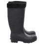 Botas de agua con calcetines extraíbles negro número 39 PVC