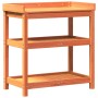 Plantation table with brown pine wood shelves 82.5x45x86.5 cm by , Pot stands - Ref: Foro24-844638, Price: 82,85 €, Discount: %