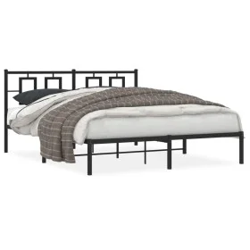 Bettgestell mit schwarzem Metallkopfteil 150x200 cm von , Betten und Lattenroste - Ref: Foro24-374243, Preis: 109,52 €, Rabat...