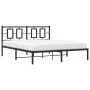 Estructura de cama con cabecero metal negro 150x200 cm de , Camas y somieres - Ref: Foro24-374243, Precio: 109,52 €, Descuent...
