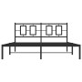 Estructura de cama con cabecero metal negro 150x200 cm de , Camas y somieres - Ref: Foro24-374243, Precio: 111,08 €