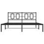 Estructura de cama con cabecero metal negro 150x200 cm de , Camas y somieres - Ref: Foro24-374243, Precio: 109,52 €, Descuent...