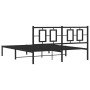 Estructura de cama con cabecero metal negro 150x200 cm de , Camas y somieres - Ref: Foro24-374243, Precio: 111,08 €