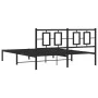 Estructura de cama con cabecero metal negro 150x200 cm de , Camas y somieres - Ref: Foro24-374243, Precio: 109,52 €, Descuent...