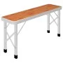 Folding camping table with 2 brown aluminum benches by vidaXL, camping furniture - Ref: Foro24-48182, Price: 100,37 €, Discou...